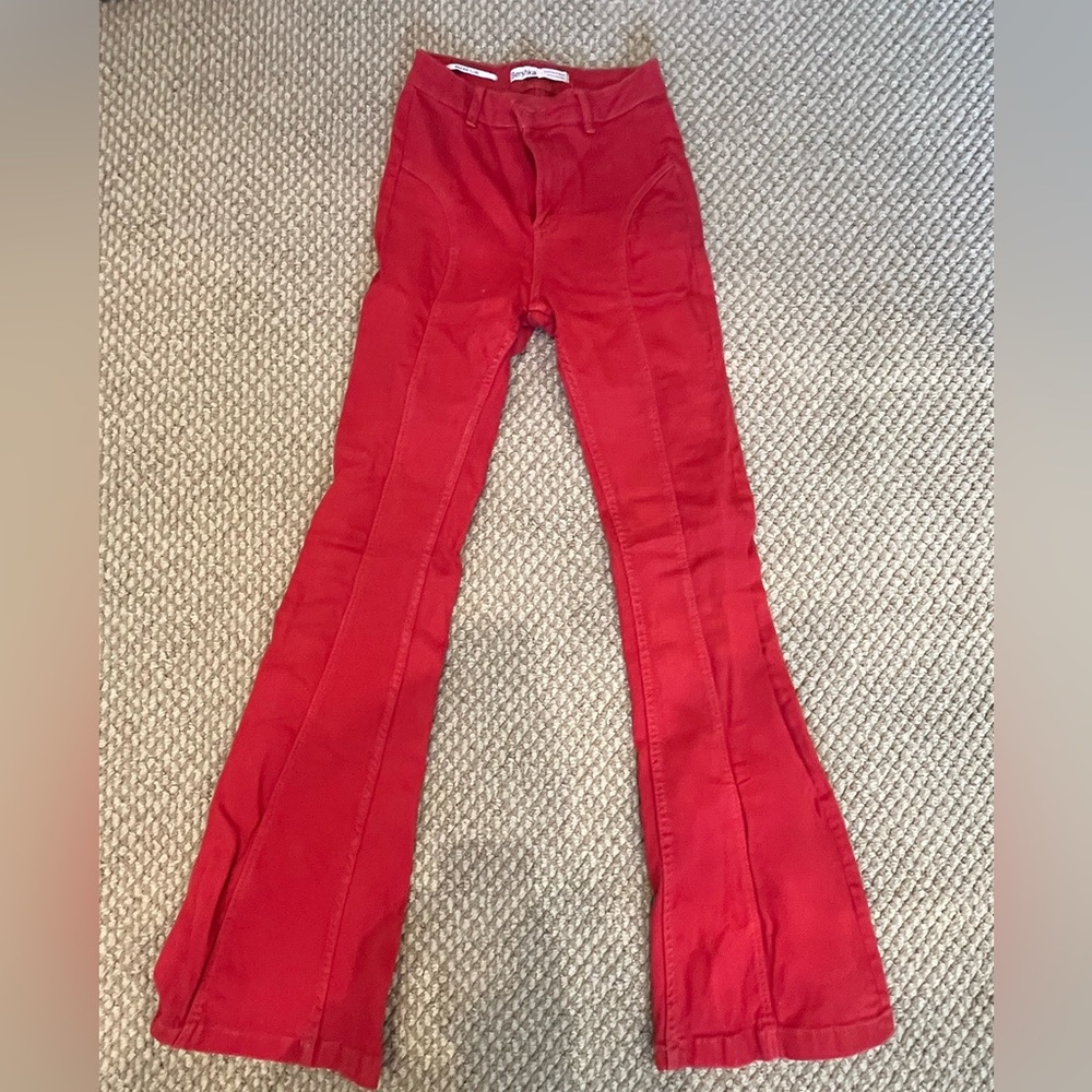 Flare Red Pants